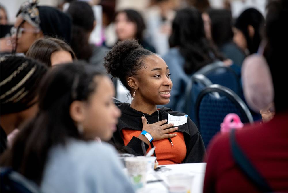 Girls of Color Summit previous event where a student feels emotion